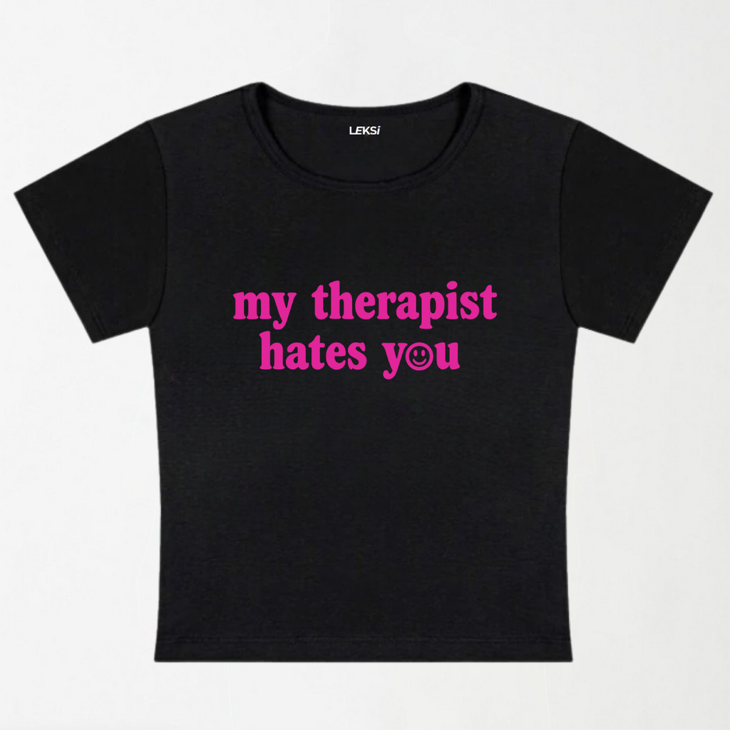 My Therapist Hates You Halo Y2K Baby Tee