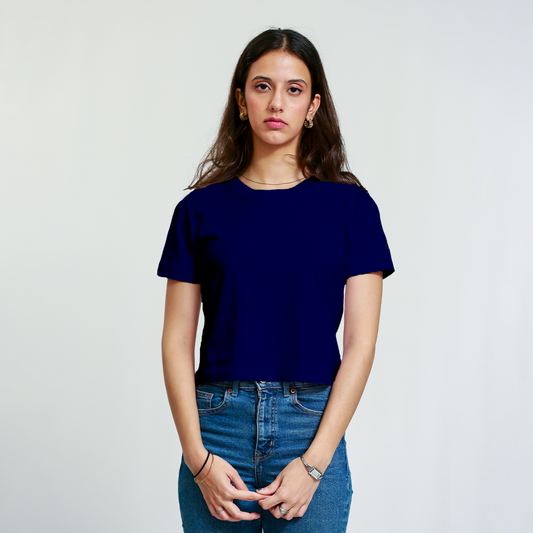 Navy Blue Cropped Top