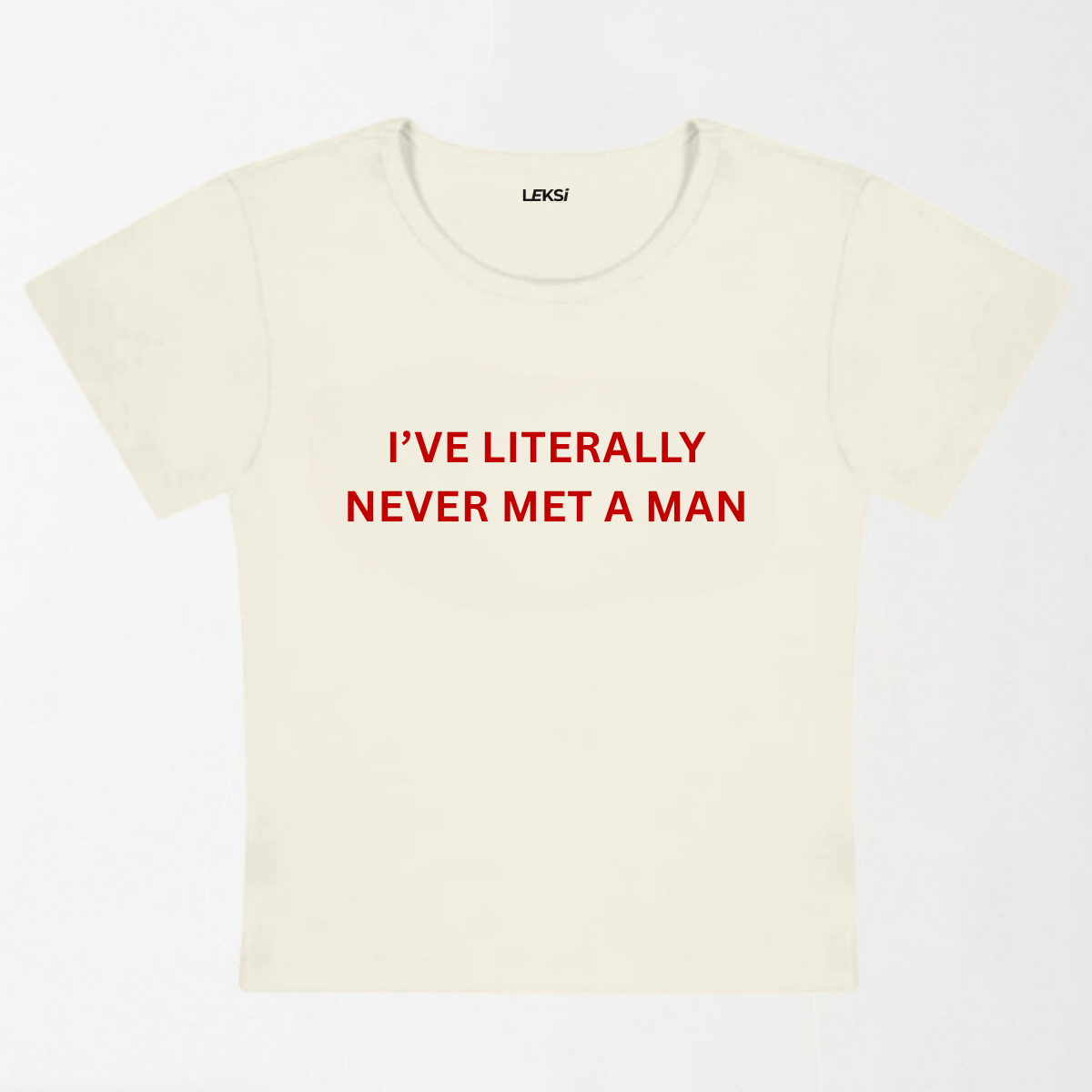 Never Met A Man Y2K Baby Tee