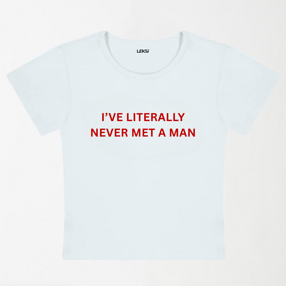 Never Met A Man Y2K Baby Tee