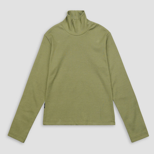 Olive Ribbed Turtle Neck