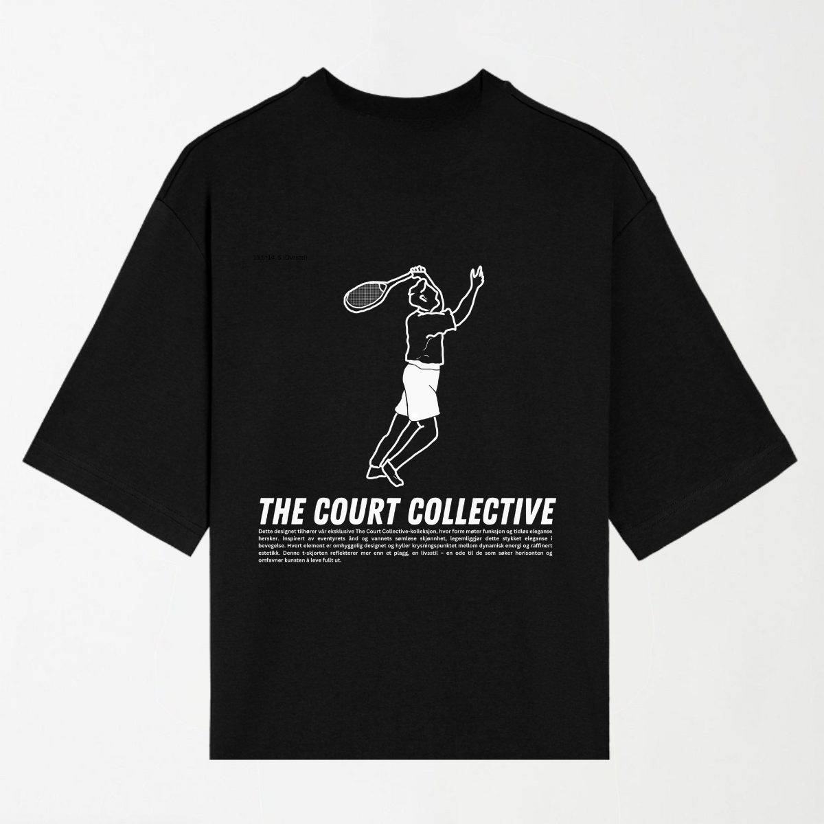The Court Collective Black Unisex Oversized Padel