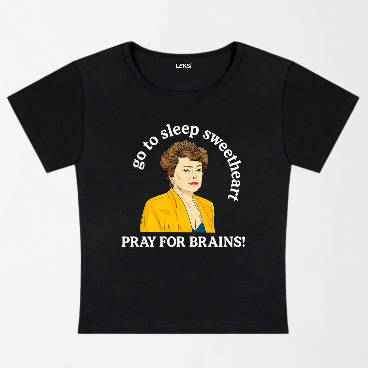 Pray For Brains Y2K Baby Tee