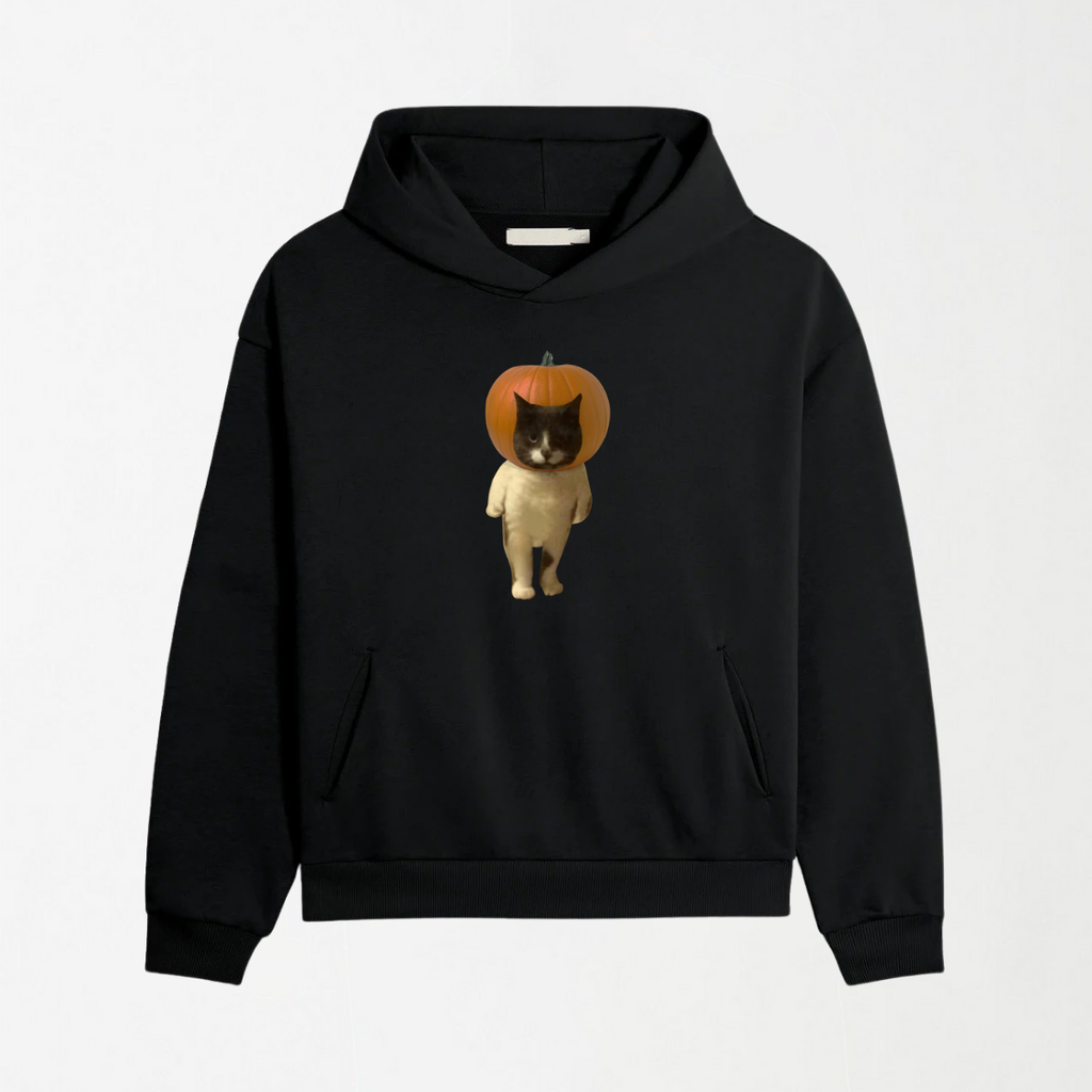Pumpkin Head Cat - Graphic Hoodie