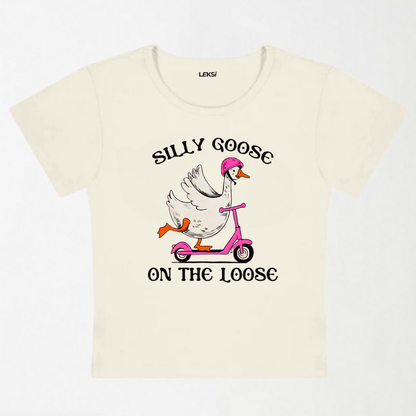 Silly Goose On The Loose Y2K Baby Tee