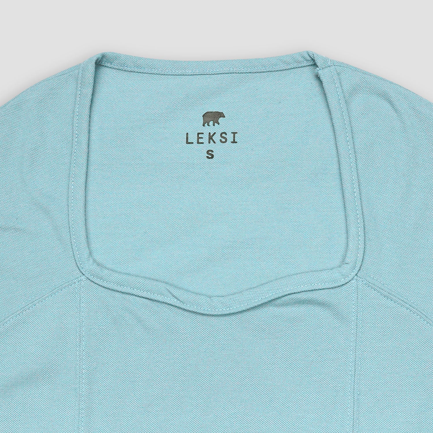 Sky Blue Polo Knit Top