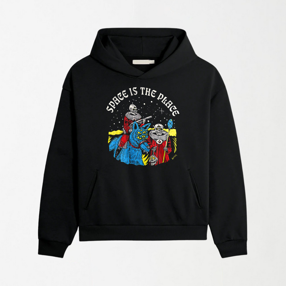 Space Is The Place - Black Graphic Hoodie