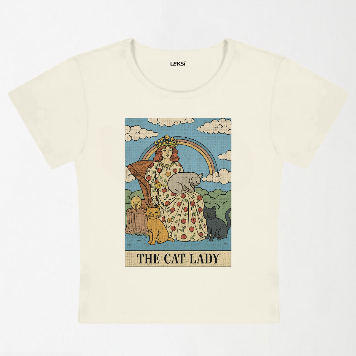 The Cat Lady Y2K Baby Tee