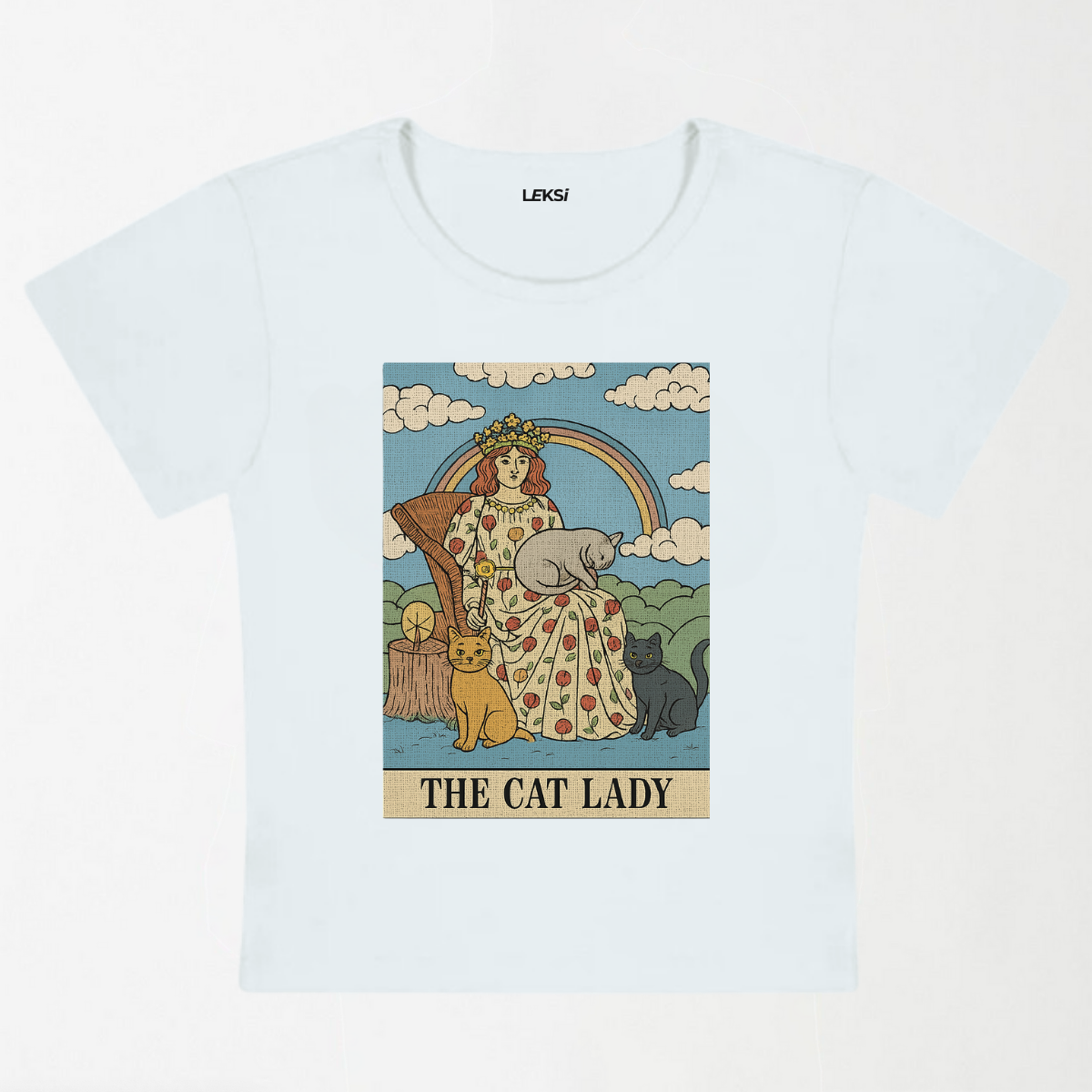 The Cat Lady Y2K Baby Tee