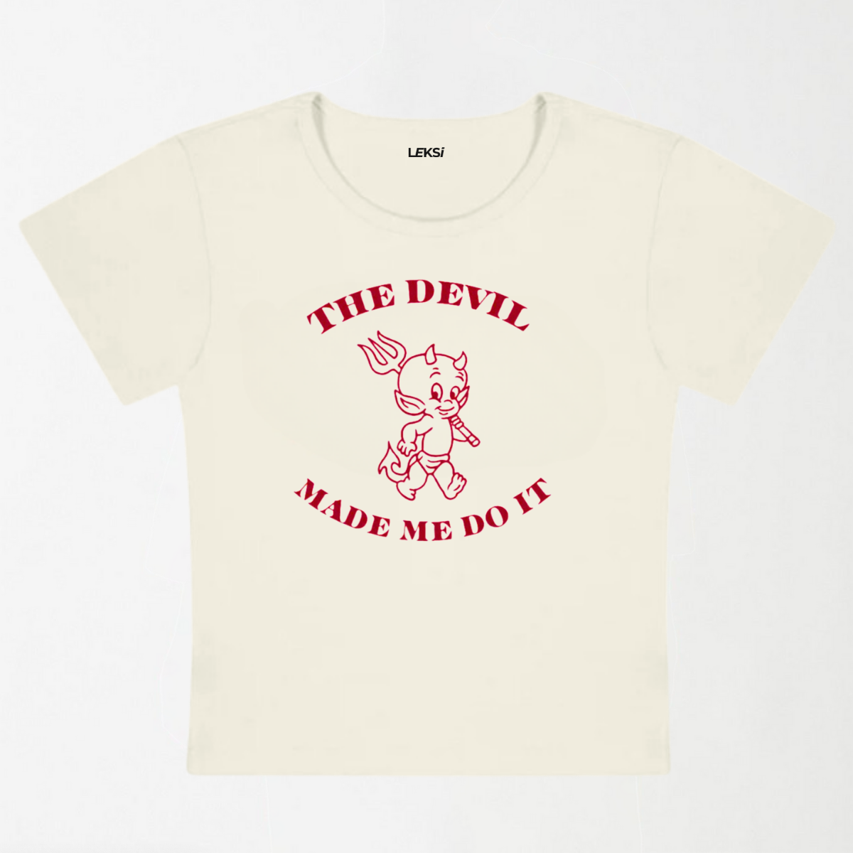 The Devil Made Me Do It Y2K Baby Tee