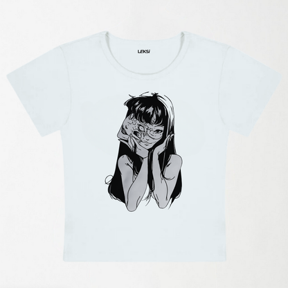 Tomie Poster Y2K Baby Tee