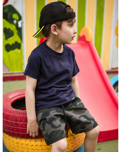 Grey Camo Cargo Shorts - Kids Unisex