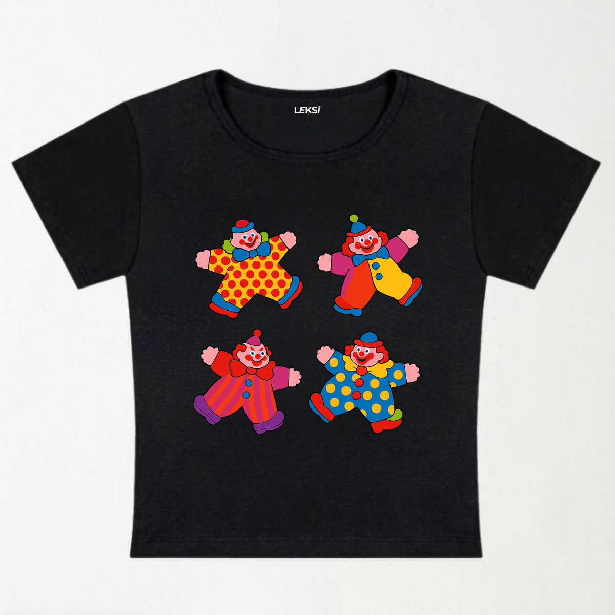 Vintage Circus Clowns Y2K Baby Tee