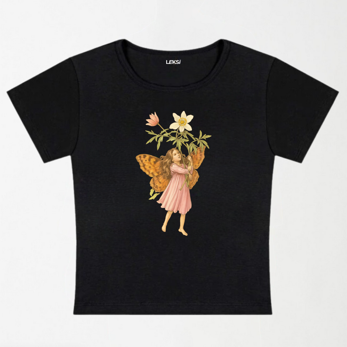 Vintage Flower Fairy Y2K Baby Tee