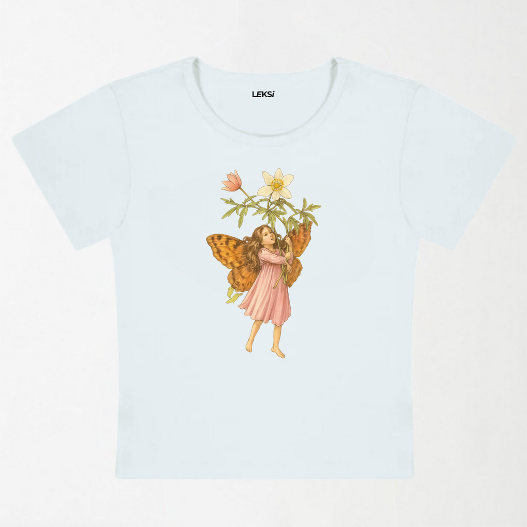 Vintage Flower Fairy Y2K Baby Tee