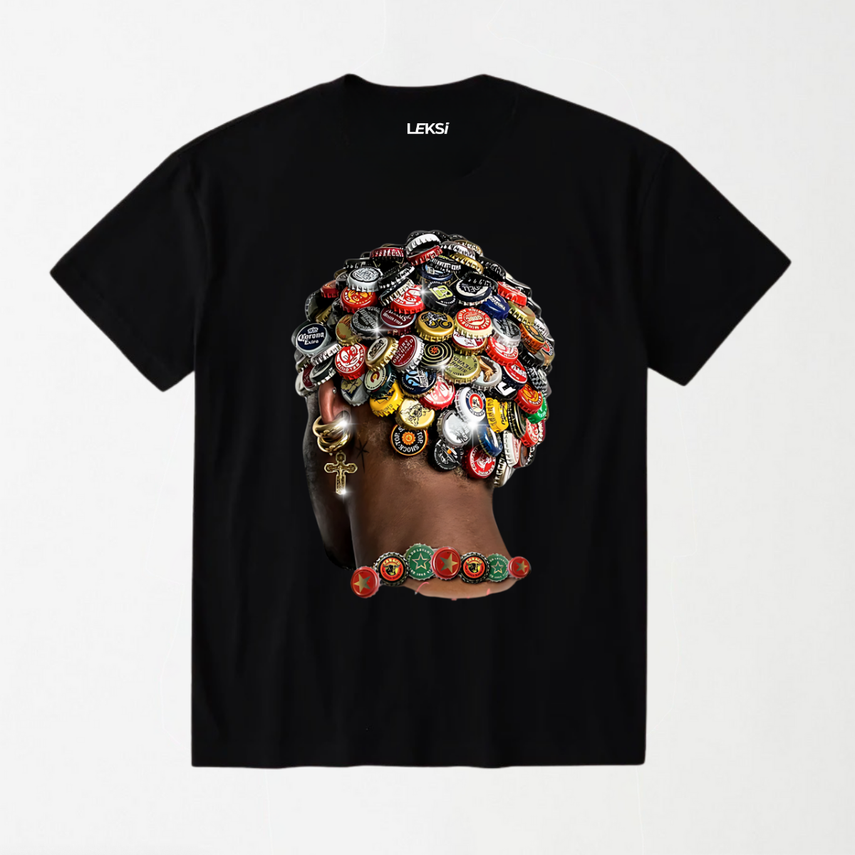 Wild Bottle Top Head - Round Neck Unisex T Shirt