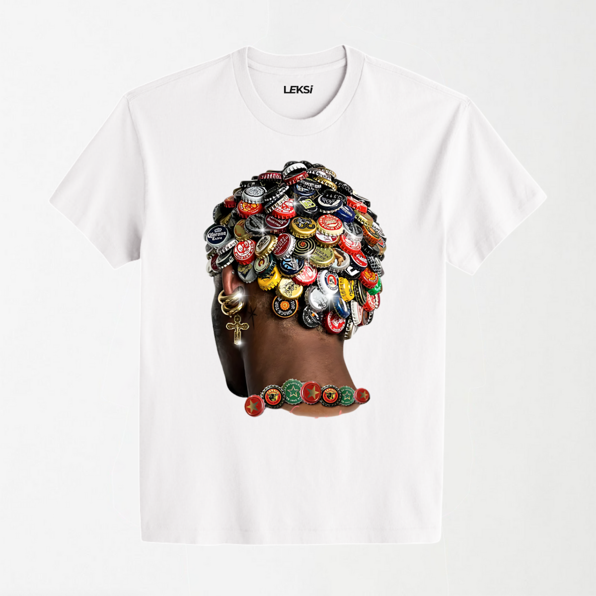 Wild Bottle Top Head - Round Neck Unisex T Shirt