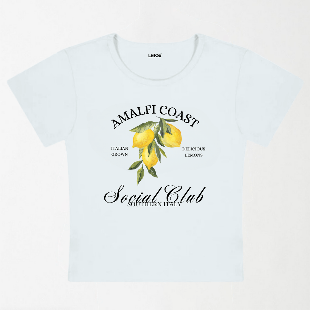 Amalfi Coast Social Club Y2K Baby Tee XXS - Premium Unisex | LEKSI Pakistan