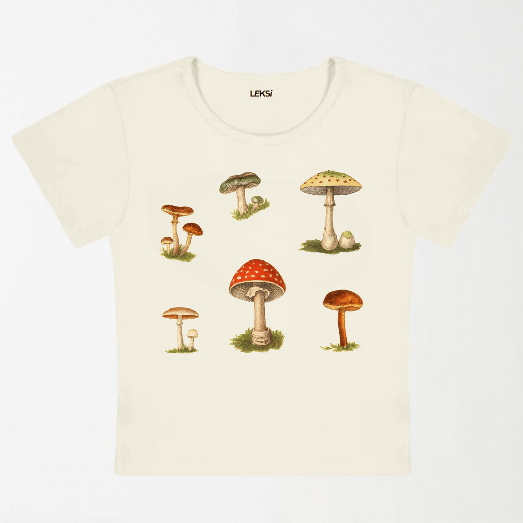 Amanita Muscaria Y2K Baby Tee XXS - Premium Unisex | LEKSI Pakistan