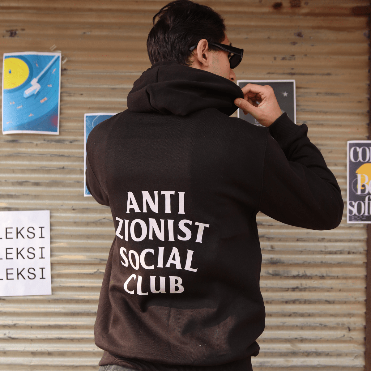 Anti Zionist Social Club - Black Graphic Hoodie S - Premium Unisex | LEKSI Pakistan