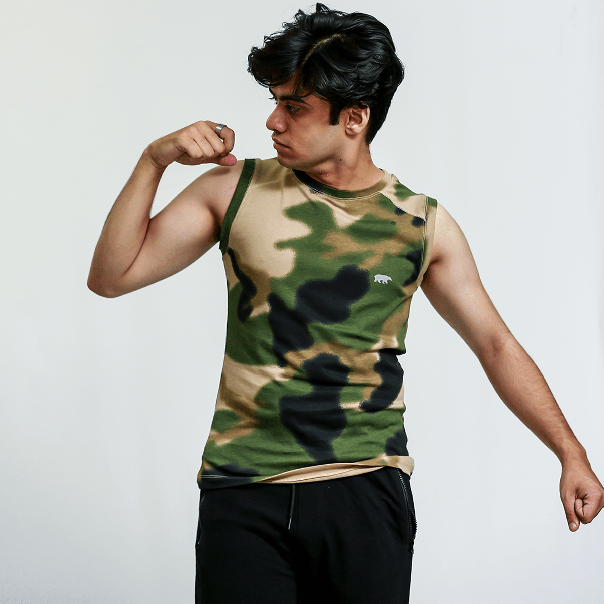 Army Print Tank Top XS - Premium Unisex | LEKSI Pakistan