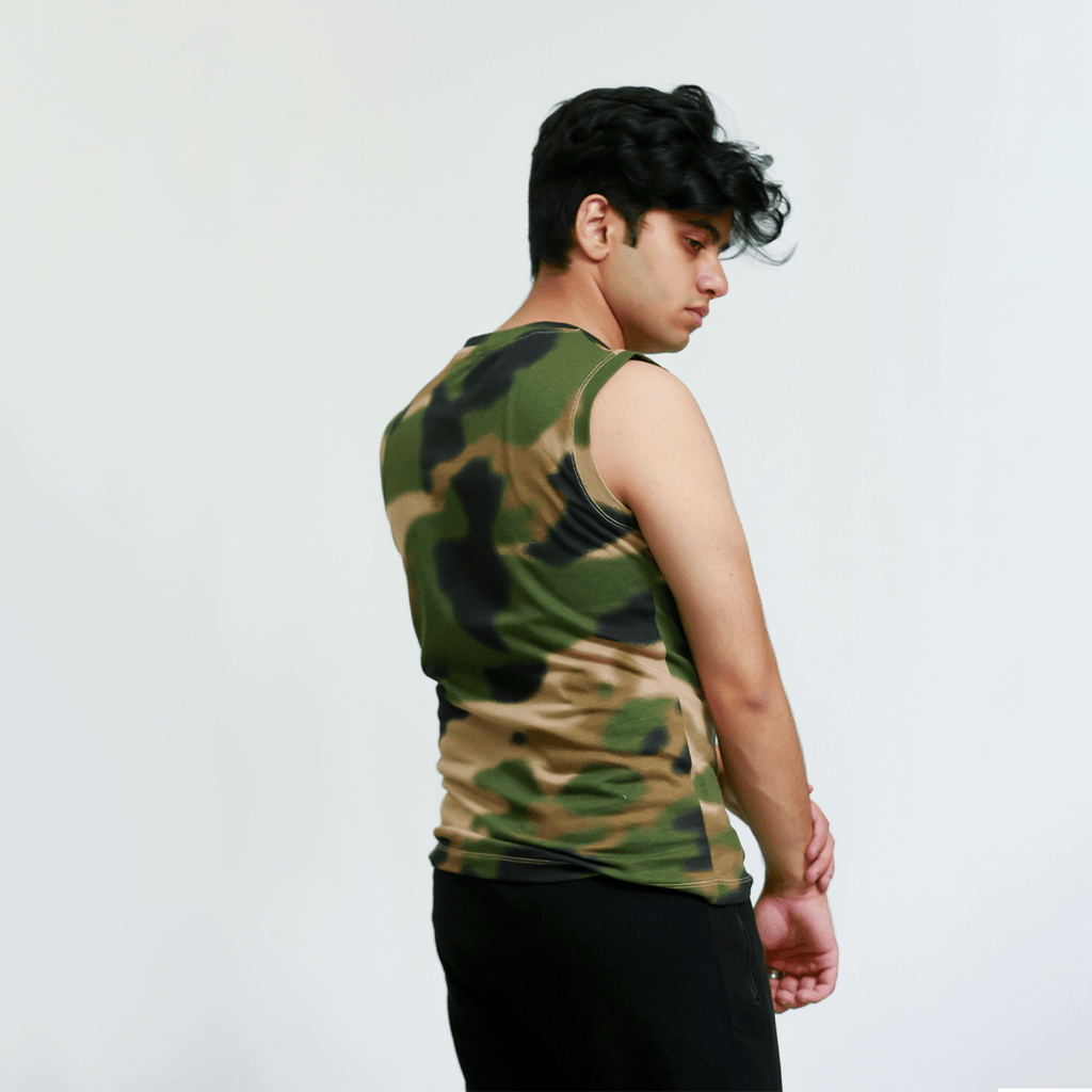 Army Print Tank Top XS - Premium Unisex | LEKSI Pakistan