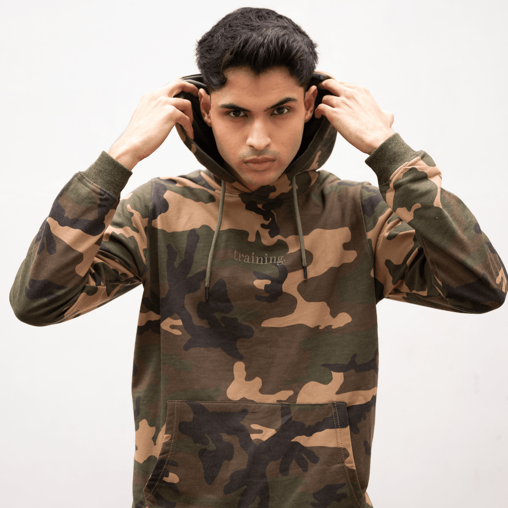 Army Print Unisex Sweatshirt or Hoodie - MOOD (Training) XS - Premium Unisex | LEKSI Pakistan