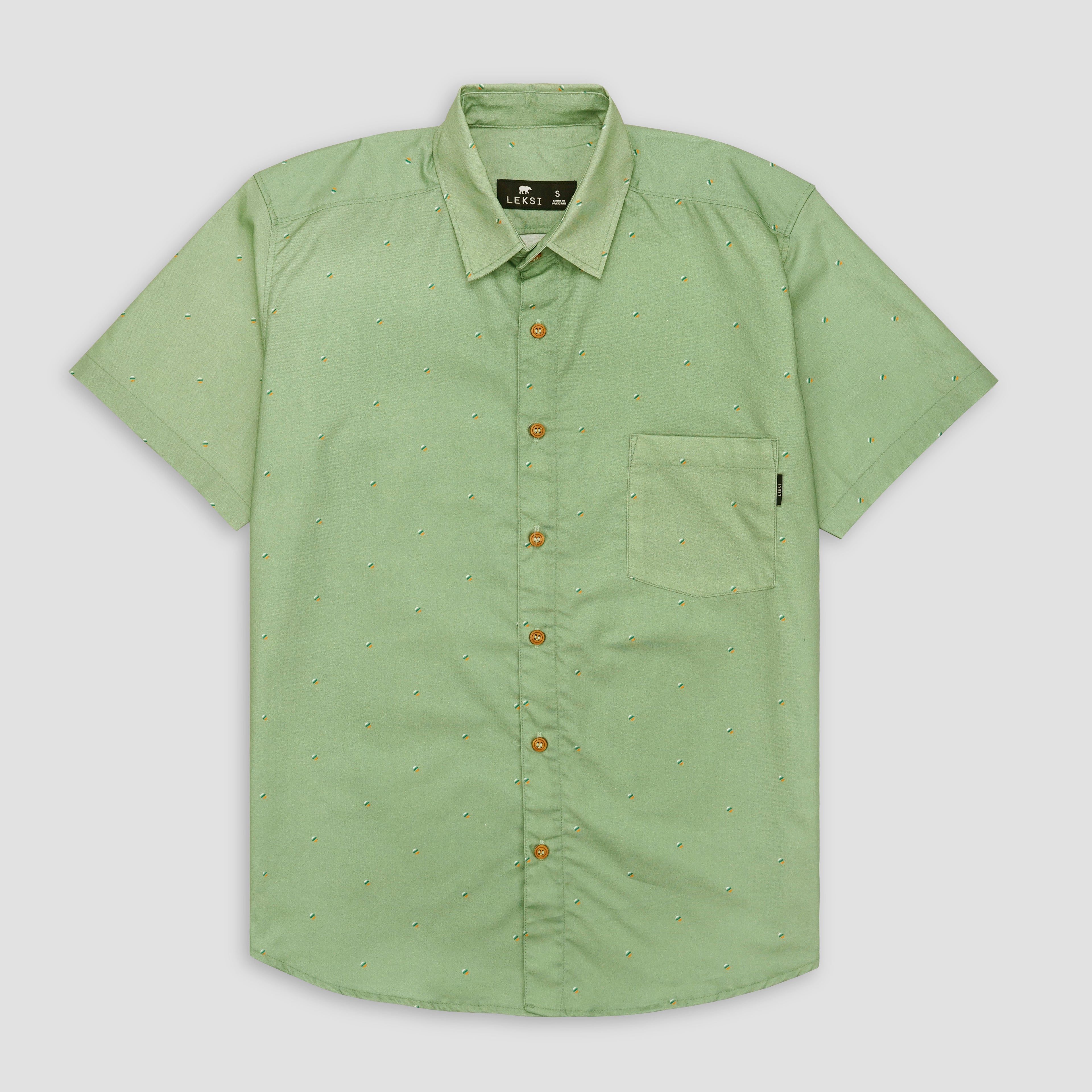Avocado Green Speckled Button Down XS - Premium Unisex | LEKSI Pakistan