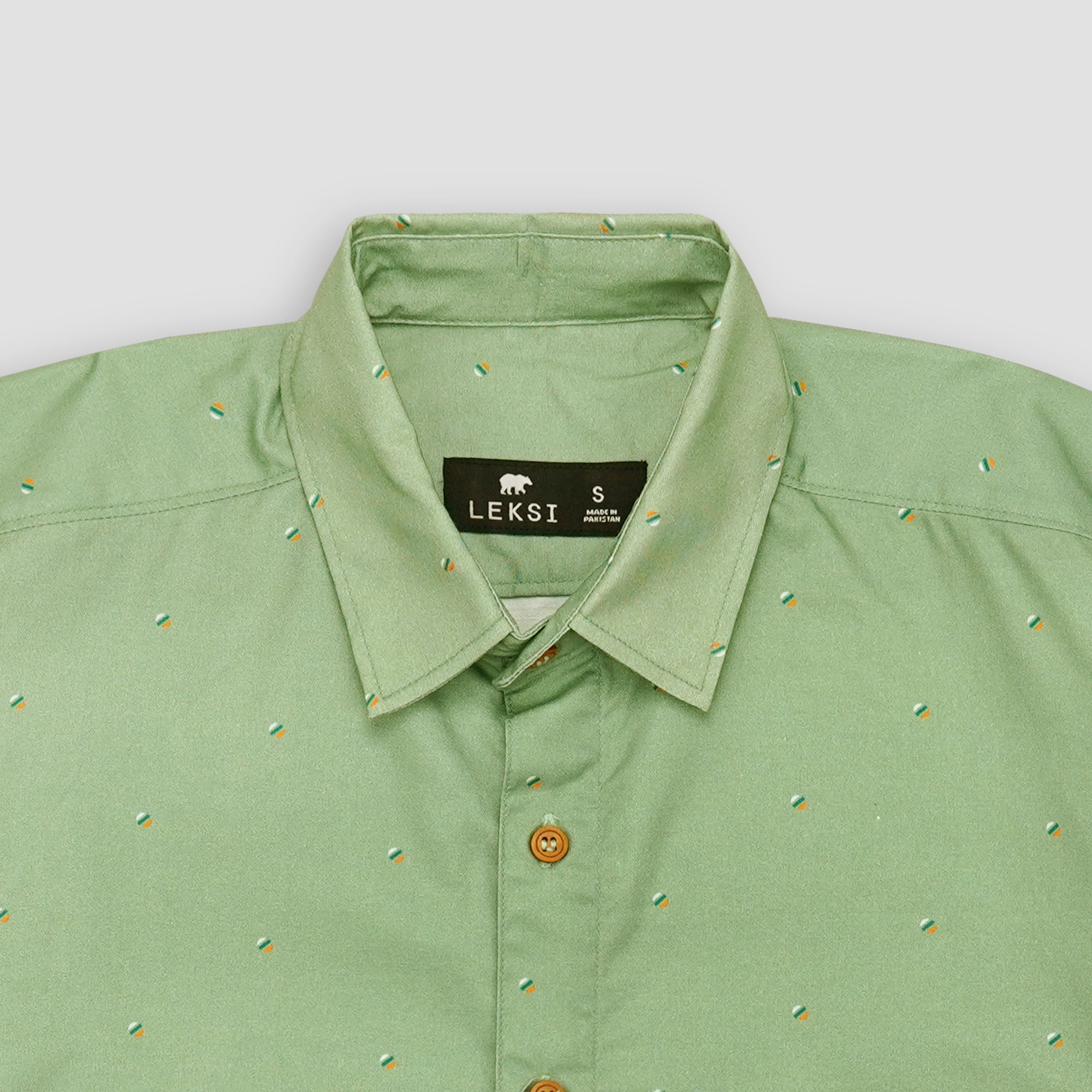 Avocado Green Speckled Button Down XS - Premium Unisex | LEKSI Pakistan
