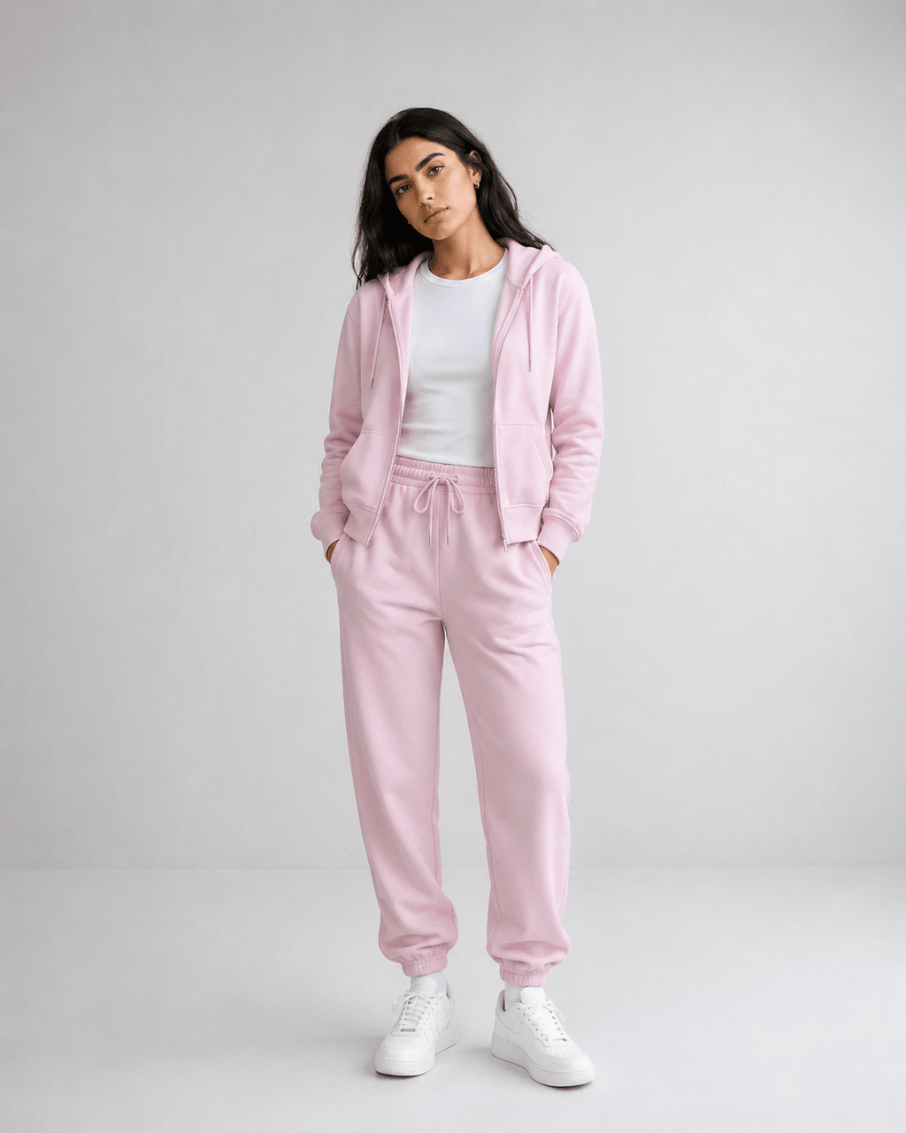 Baby Pink Unisex Fleece Sweatpants (Winter-Friendly) XS - Premium Unisex Sweatpants | LEKSI Pakistan