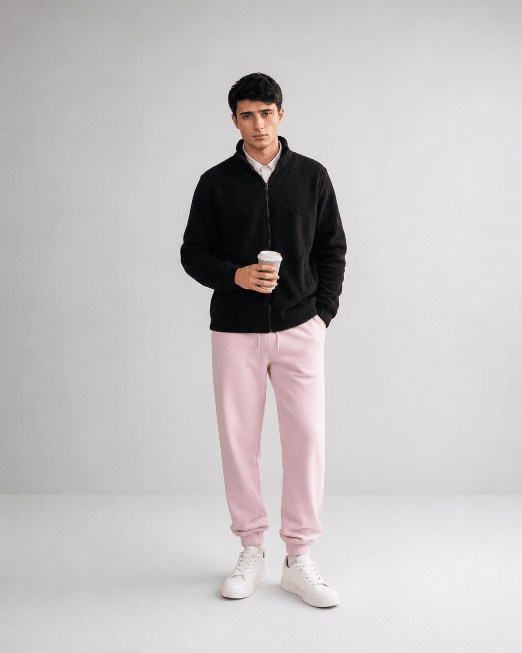 Baby Pink Unisex Fleece Sweatpants (Winter-Friendly) XS - Premium Unisex Sweatpants | LEKSI Pakistan