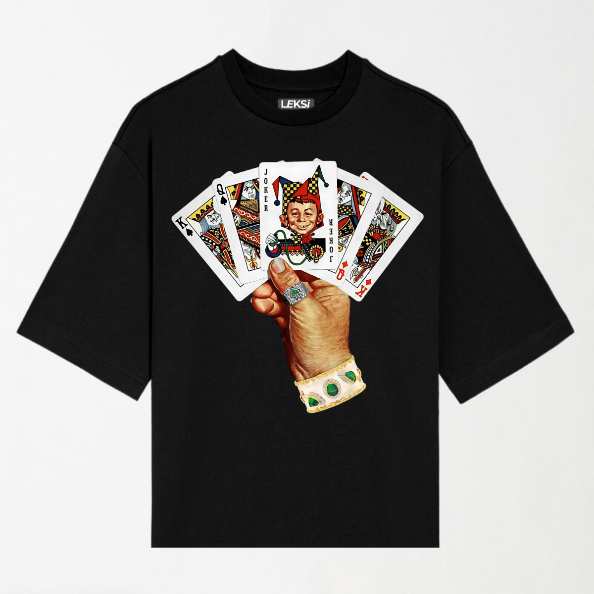 Bad Boy Poker Series - Round Neck Unisex T Shirt S - Premium Unisex Graphic T-Shirt | LEKSI Pakistan