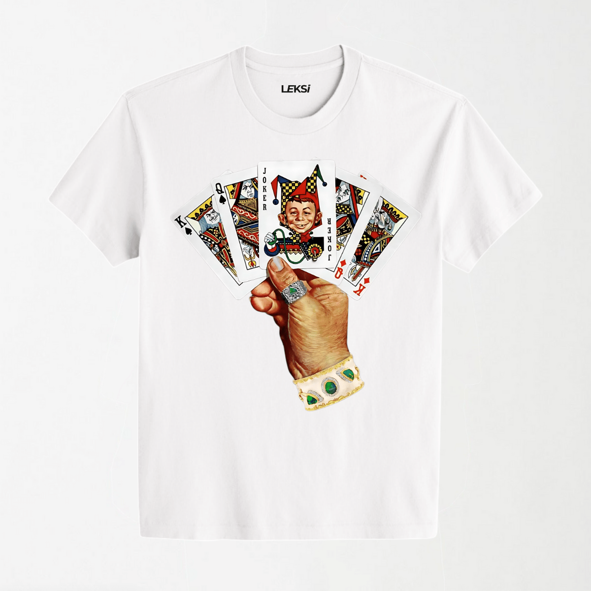 Bad Boy Poker Series - Round Neck Unisex T Shirt S - Premium Unisex Graphic T-Shirt | LEKSI Pakistan