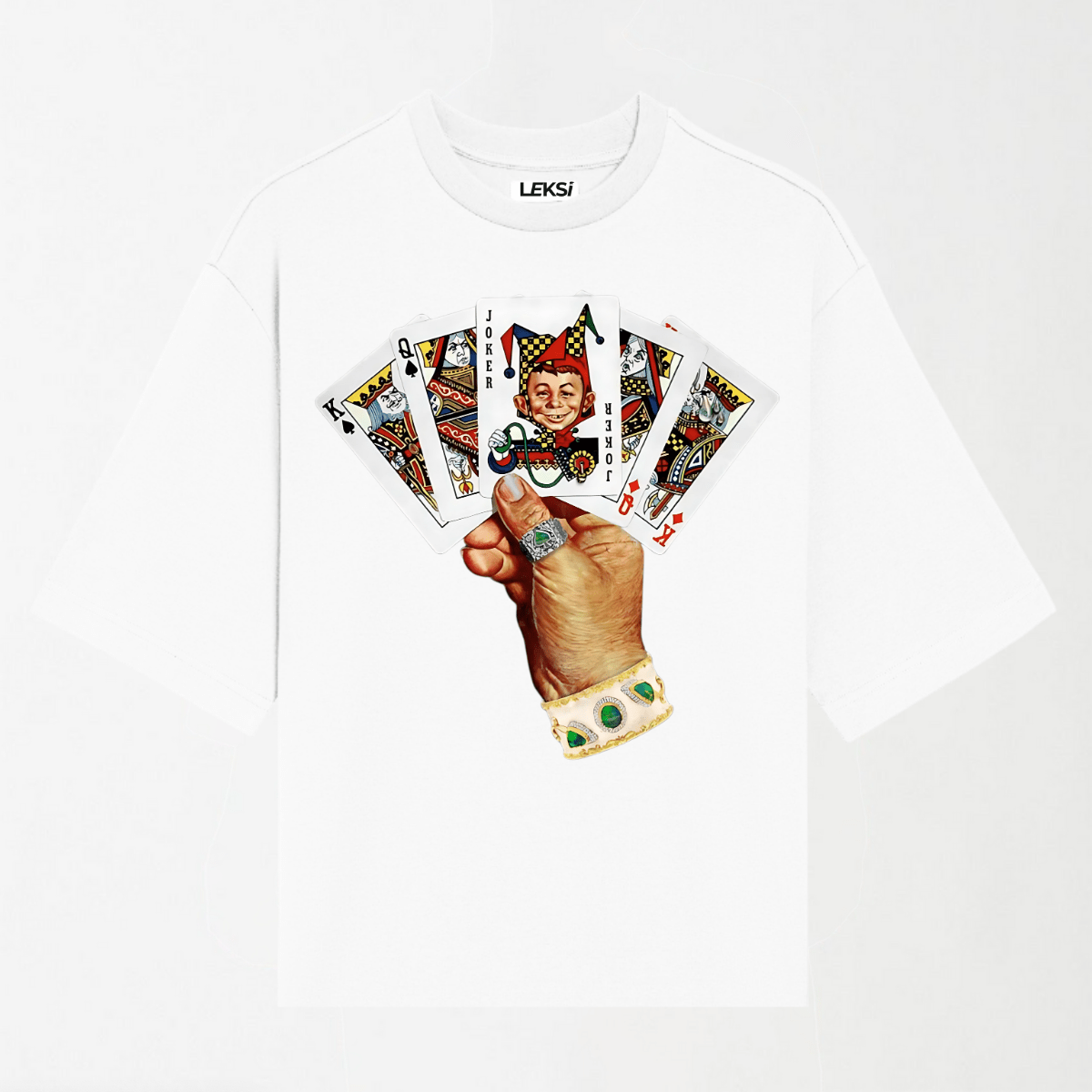 Bad Boy Poker Series - Round Neck Unisex T Shirt S - Premium Unisex Graphic T-Shirt | LEKSI Pakistan