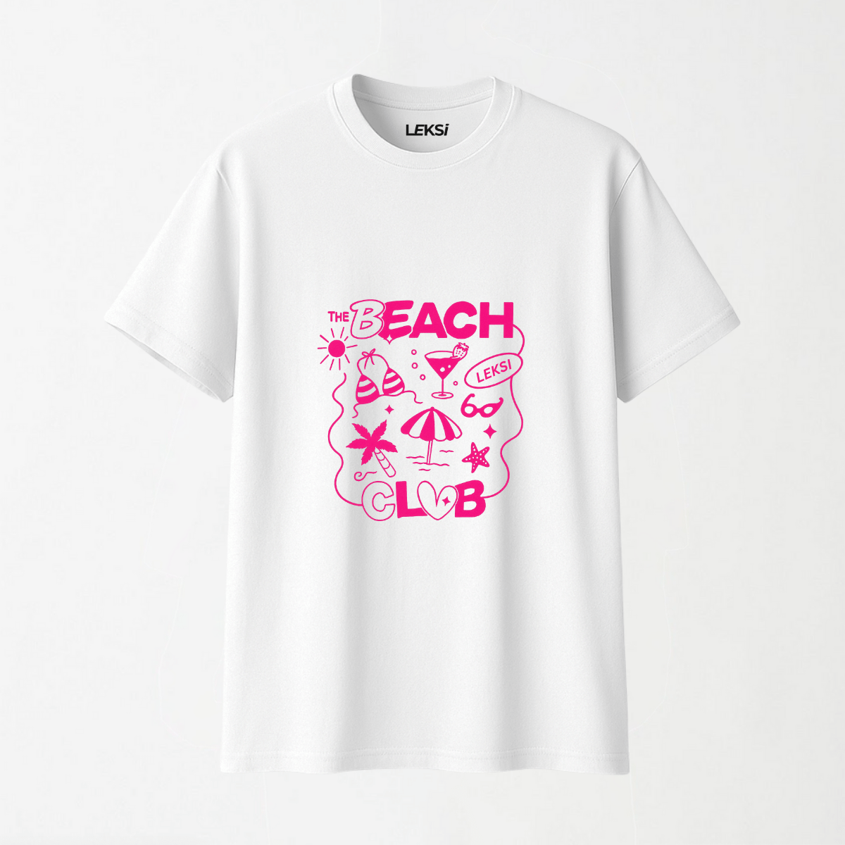 Beach Club - Round Neck Unisex T Shirt S - Premium Unisex Graphic T-Shirt | LEKSI Pakistan