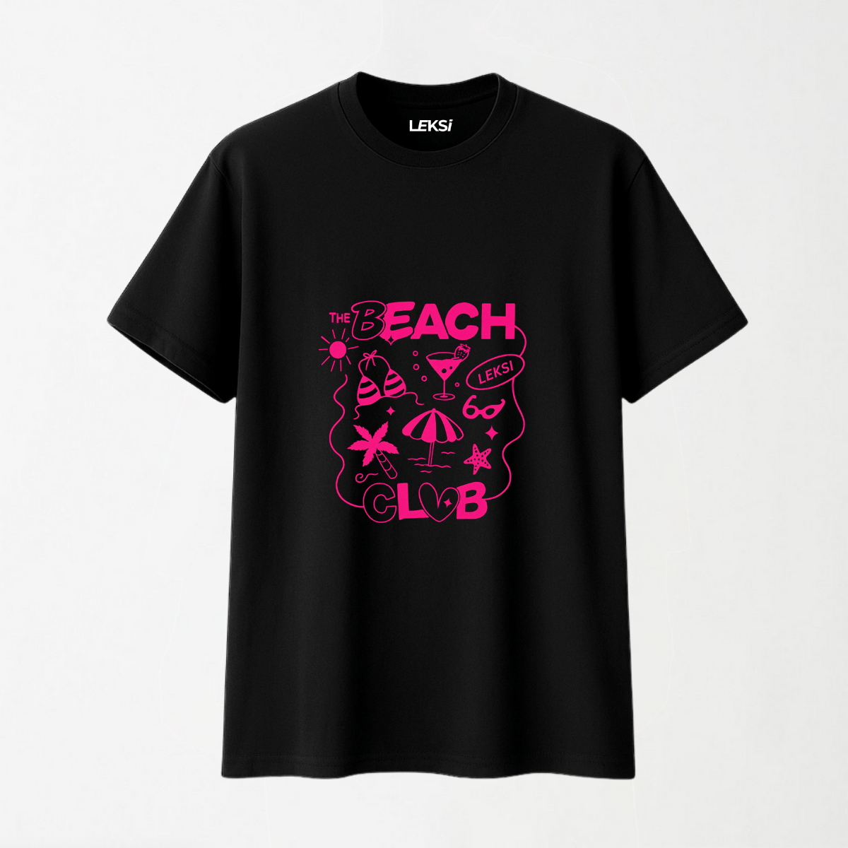 Beach Club - Round Neck Unisex T Shirt S - Premium Unisex Graphic T-Shirt | LEKSI Pakistan