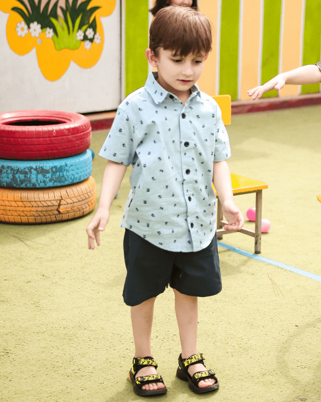 Beachy Short - Sleeves Boys Collared Shirt 3 - 4 Years - Premium Unisex | LEKSI Pakistan
