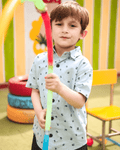 Beachy Short - Sleeves Boys Collared Shirt 3 - 4 Years - Premium Unisex | LEKSI Pakistan