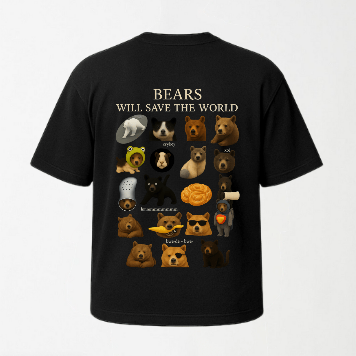 Bears Will Save The World - Round Neck Unisex T Shirt S - Premium Unisex Graphic T-Shirt | LEKSI Pakistan