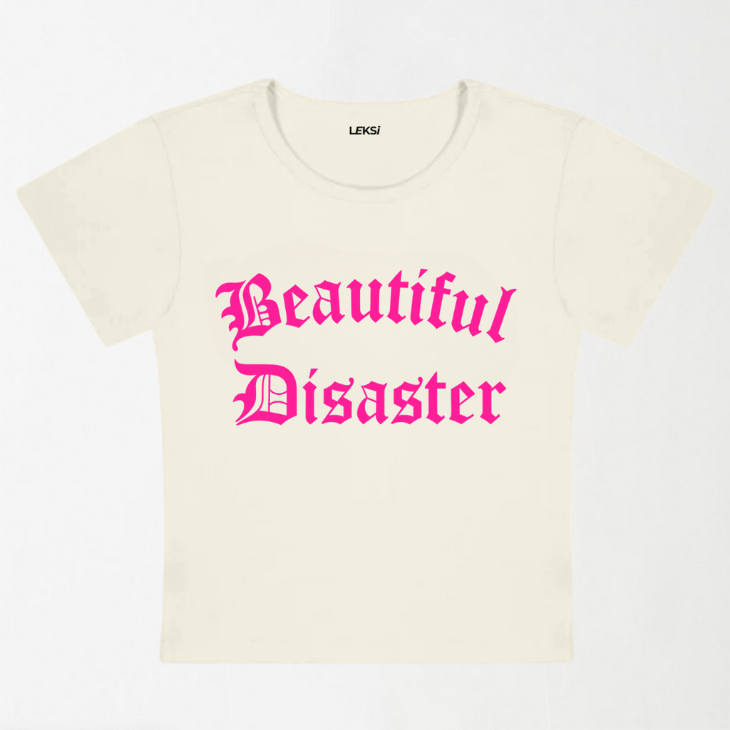 Beautiful Disaster Y2K Baby Tee XXS - Premium Unisex | LEKSI Pakistan