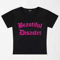 Beautiful Disaster Y2K Baby Tee XXS - Premium Unisex | LEKSI Pakistan