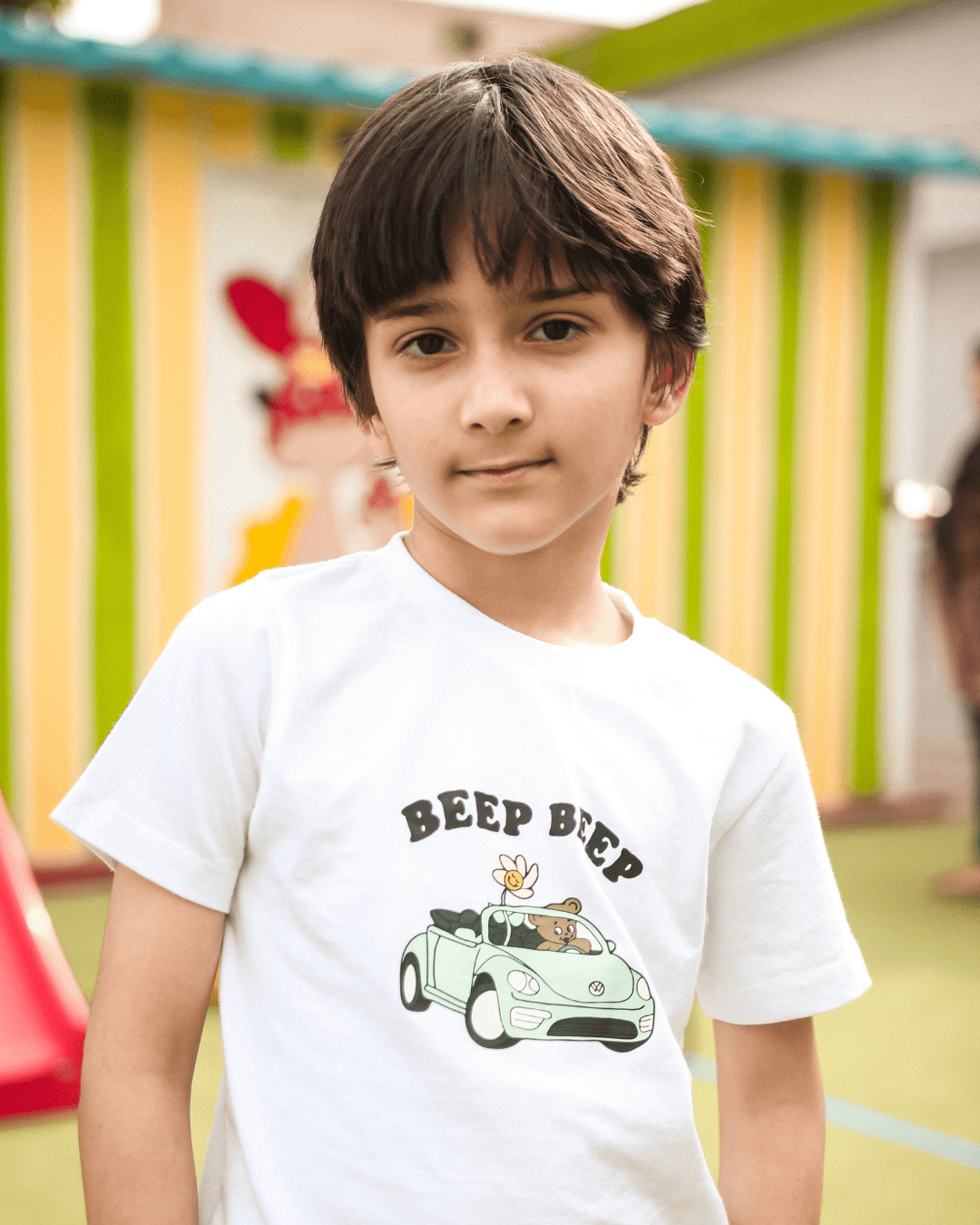 Beep Beep - White Unisex Kids T-Shirt 3 - 6 Months - Premium Unisex | LEKSI Pakistan