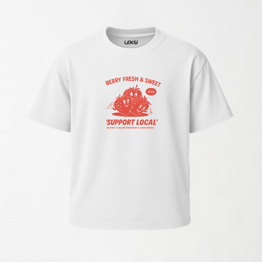 Berry Fresh & Sweet - Round Neck Unisex T Shirt S - Premium Unisex Graphic T-Shirt | LEKSI Pakistan