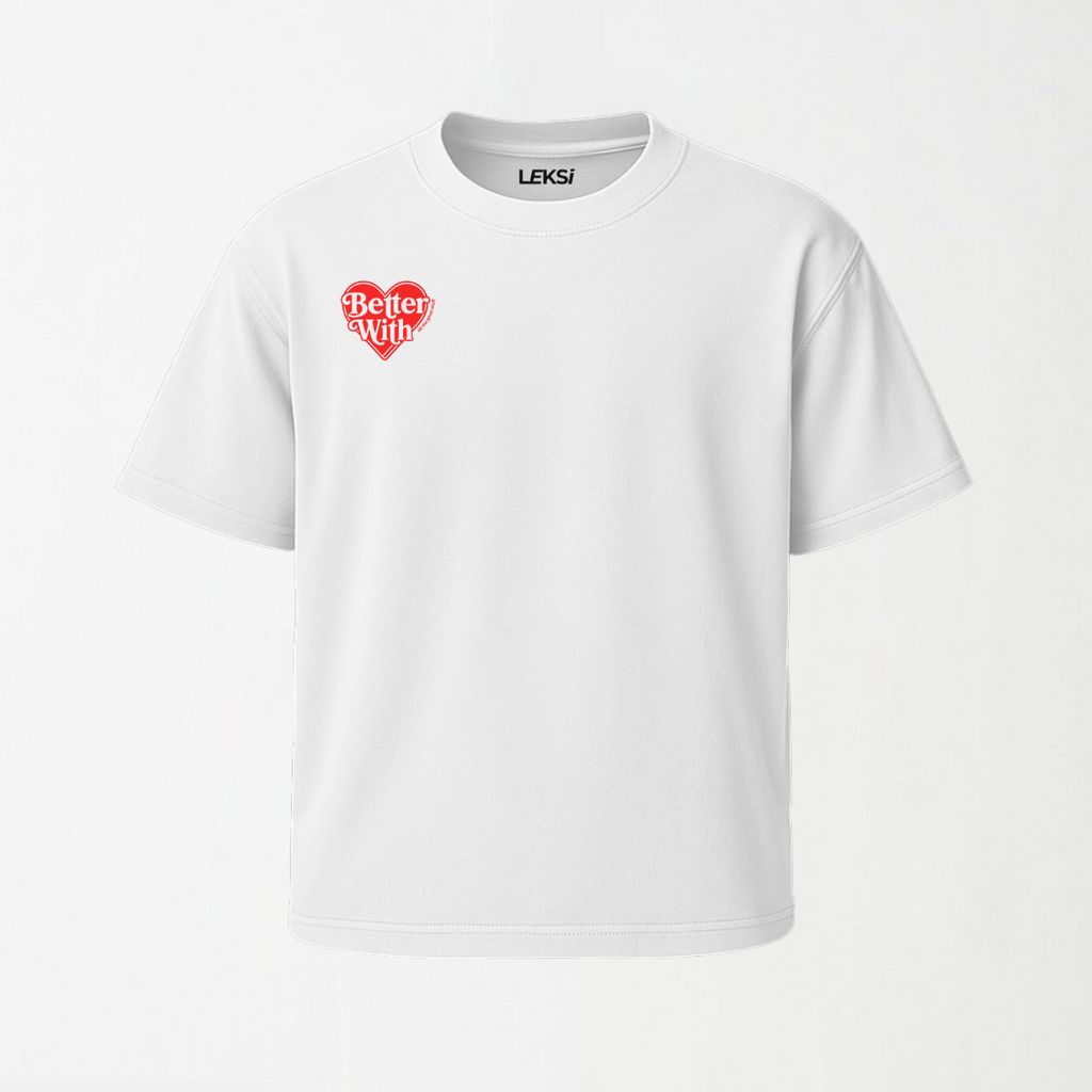 Better With - Round Neck Unisex T Shirt S - Premium Unisex Graphic T-Shirt | LEKSI Pakistan