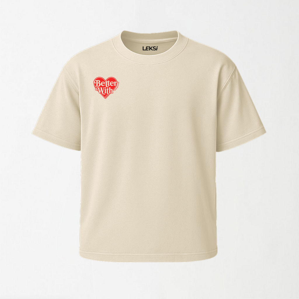 Better With - Round Neck Unisex T Shirt S - Premium Unisex Graphic T-Shirt | LEKSI Pakistan