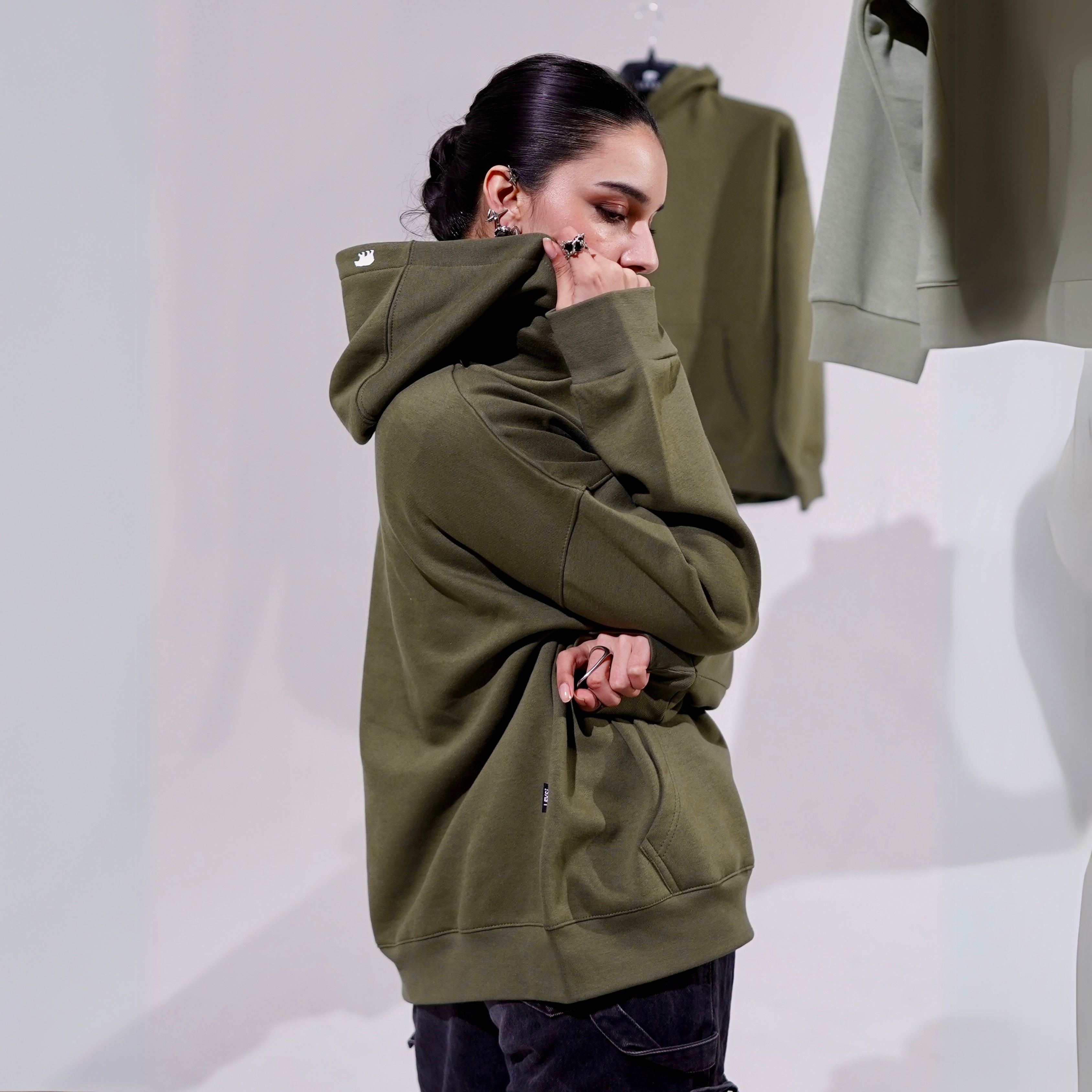 Bistro Green Cloud Hoodie S - Premium Unisex Raglan Hoodie | LEKSI Pakistan