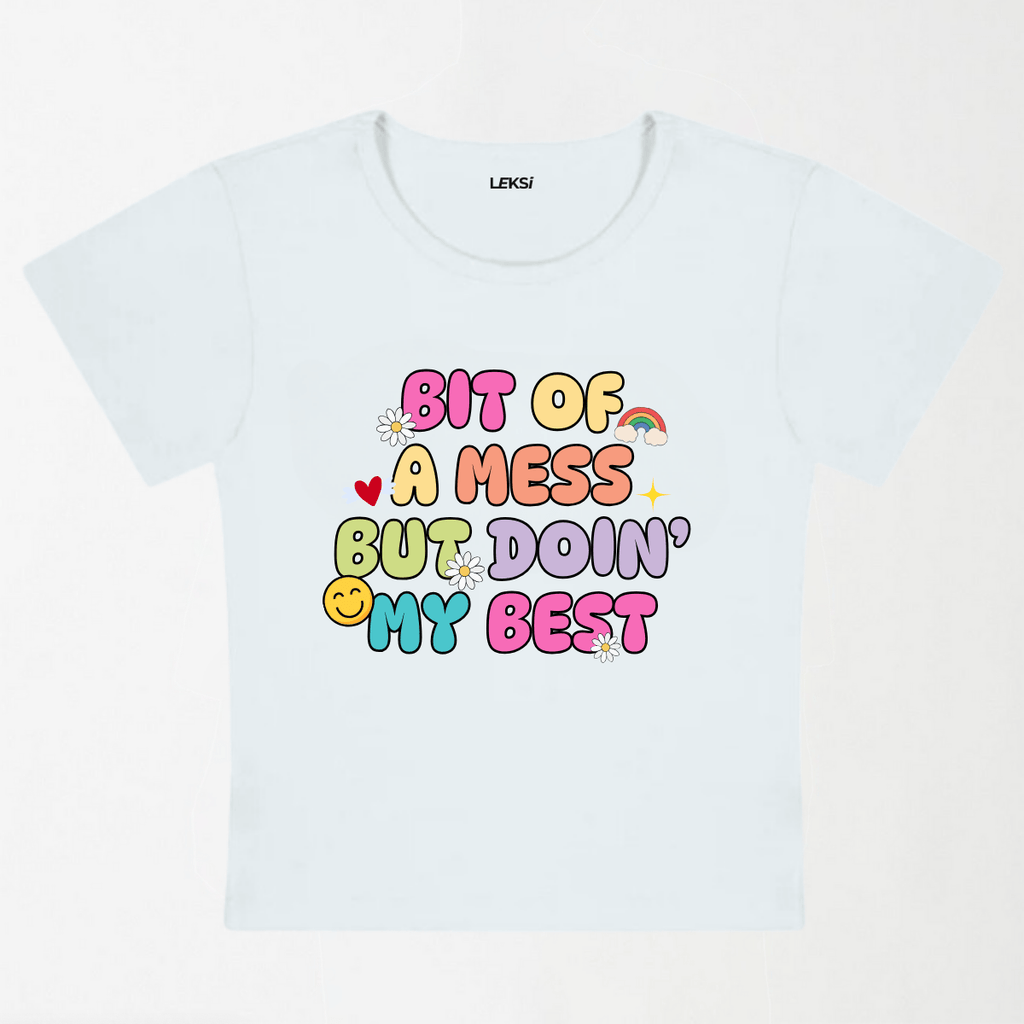 Bit Of A Mess Y2K Baby Tee XXS - Premium Unisex | LEKSI Pakistan