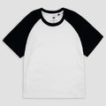 Black and White Raglan Baby Tee XXS - Premium Unisex | LEKSI Pakistan