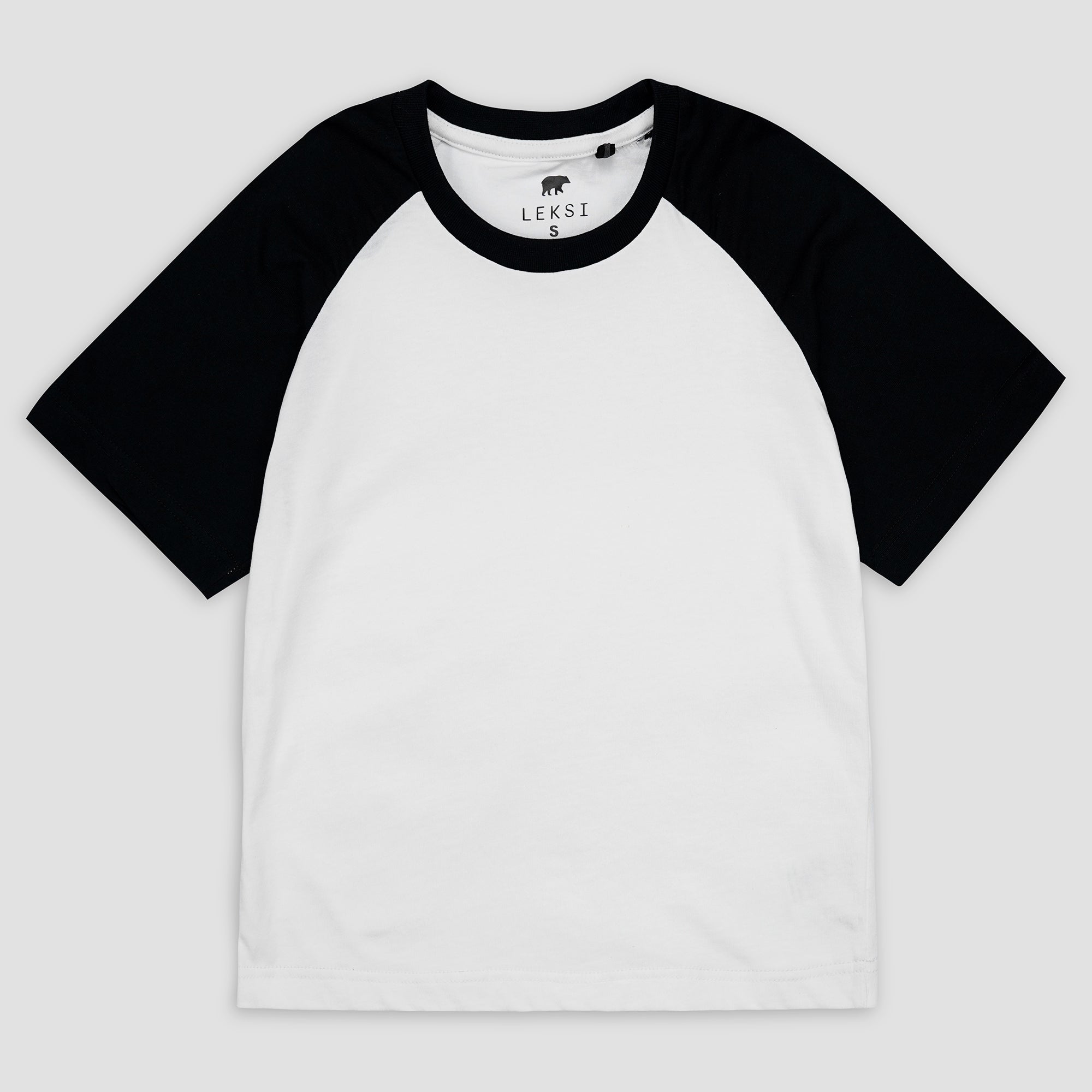 Black and White Raglan Baby Tee XXS - Premium Unisex | LEKSI Pakistan