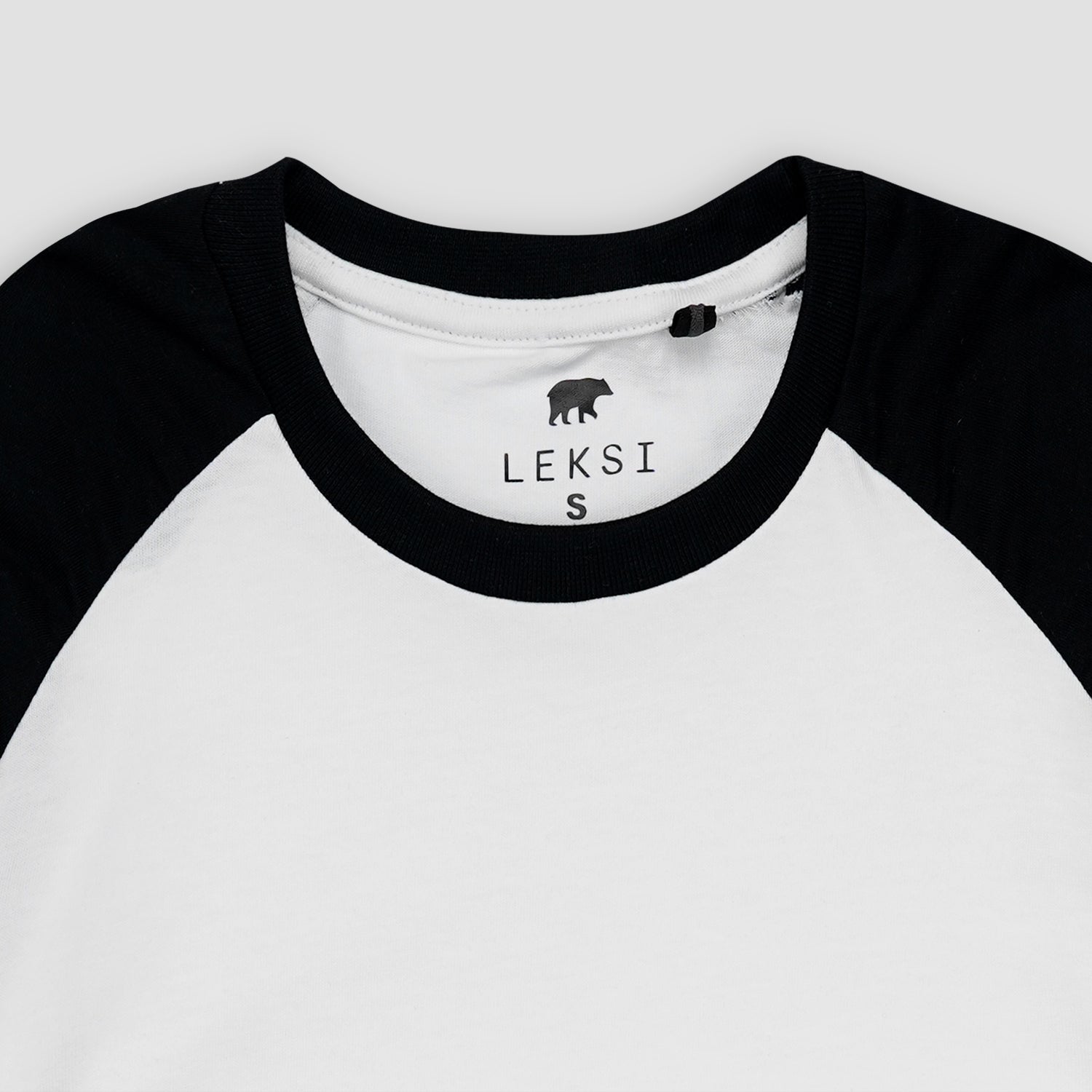 Black and White Raglan Baby Tee XXS - Premium Unisex | LEKSI Pakistan